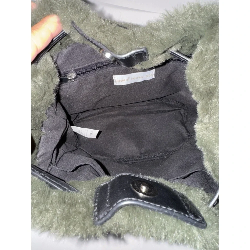 House of‎ Harlow 1960 Faux Fur Bucket Crossbody Purse Bag